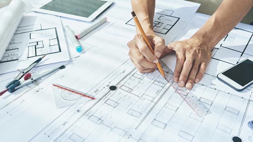 Building design plans and architectural drafting